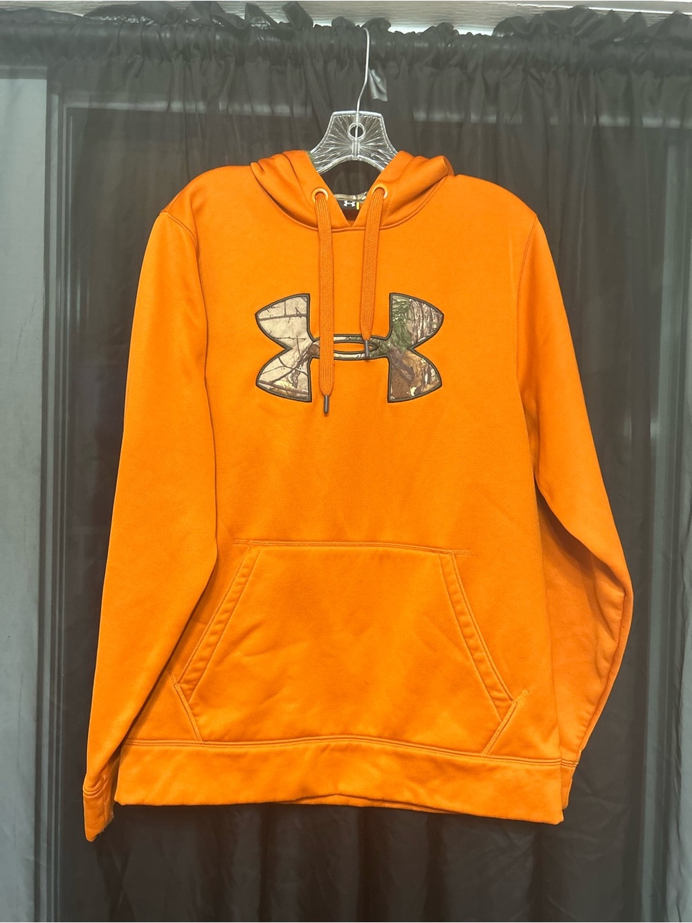 Under Armour Orange Pullover Hoodie with Camo Logo